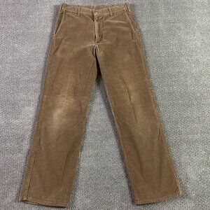 Vintage 70s Lee Corduroy Pants Men's 34 x 32 Fits 32x31 Brown USA Talon Zipper